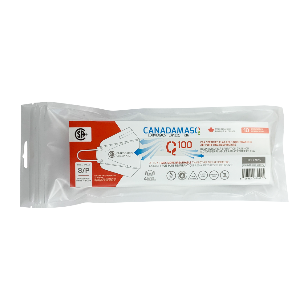 OPSWA Q100 CSA Certified CA-N95 Respirator - White (Pack of 10)-8