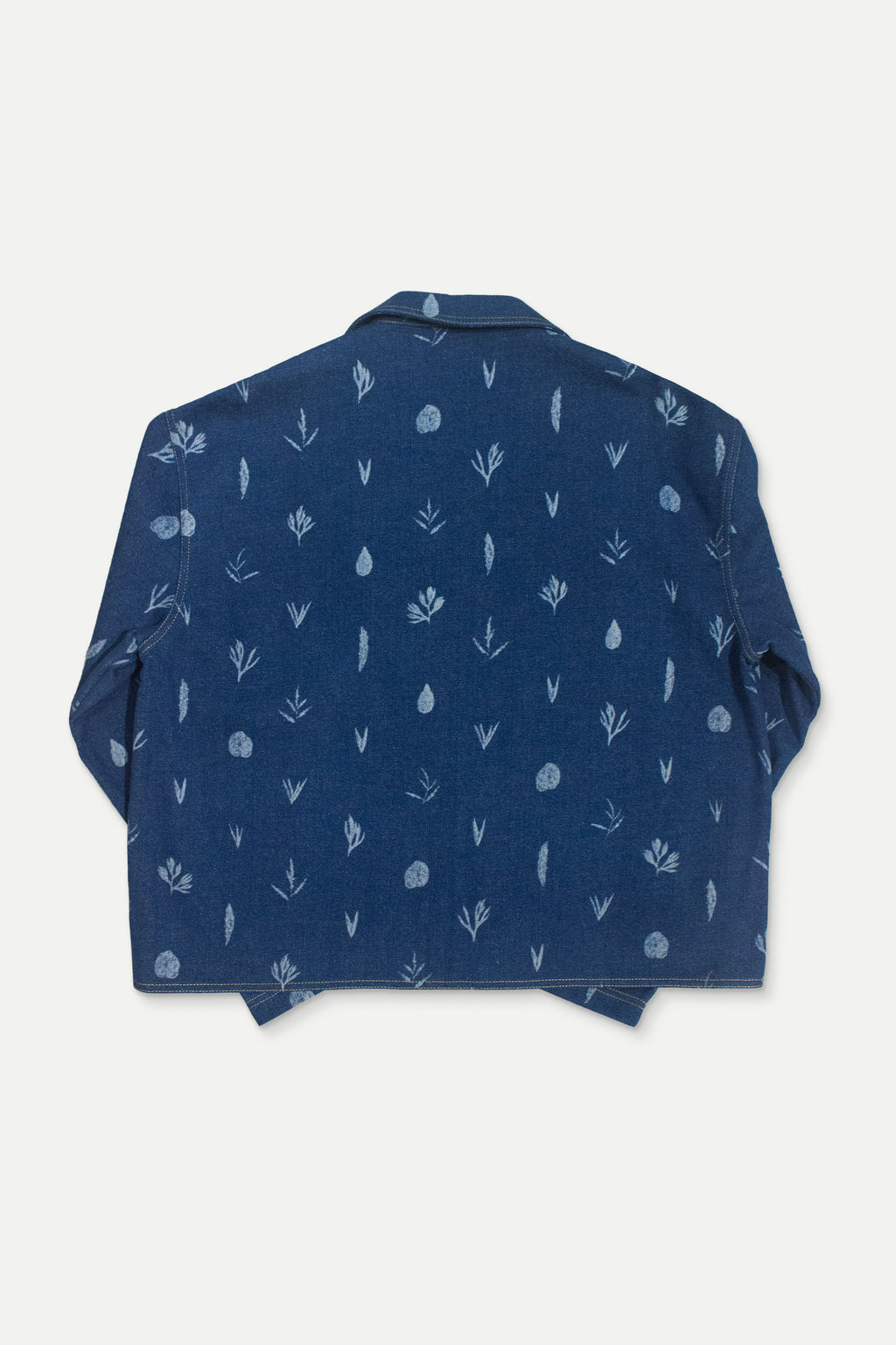 Botanic Print Blue Denim Kimono-1