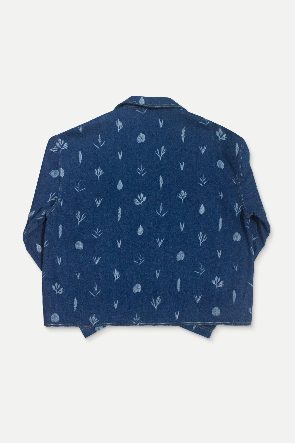 Botanic Print Blue Denim Kimono-1