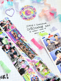 Jimin and Jungkook discharge day washi tape roll featuring printed snapshot designs for scrapbooking