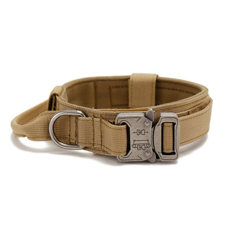 Heavy duty tactical dog collar set made of solid nylon with quick release buckle — view 7