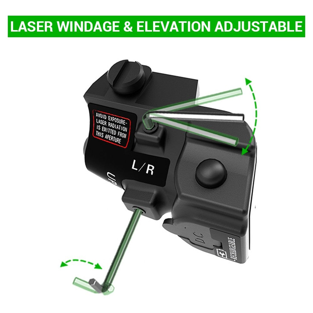 Tactical USB rechargeable green and blue laser sight made of aluminum alloy for airsoft accessories — view 3