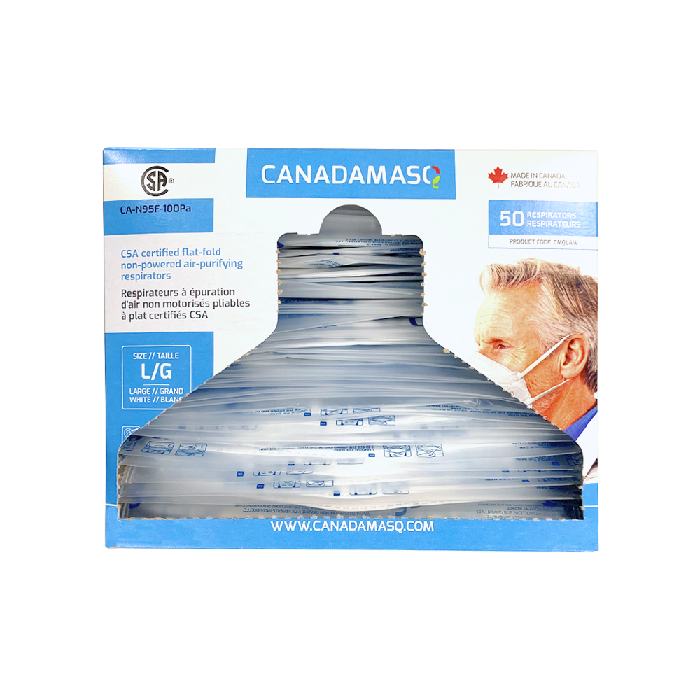 OPSWA Q100 CSA Certified CA-N95 Respirator - White (Box of 50)-7