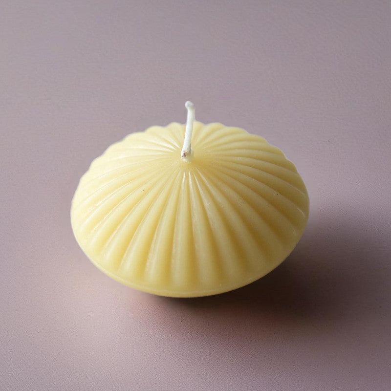Beeswax | Fluted Tea Light Candles | Floating-0