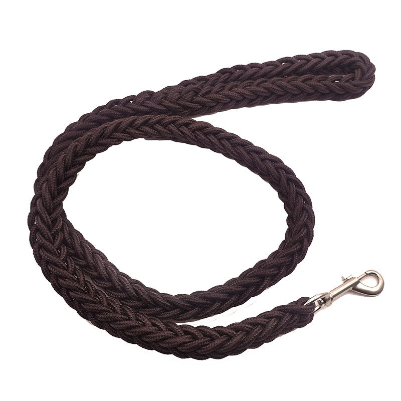 Heavy duty nylon dog leash in black and green with quick release metal clasp — view 11
