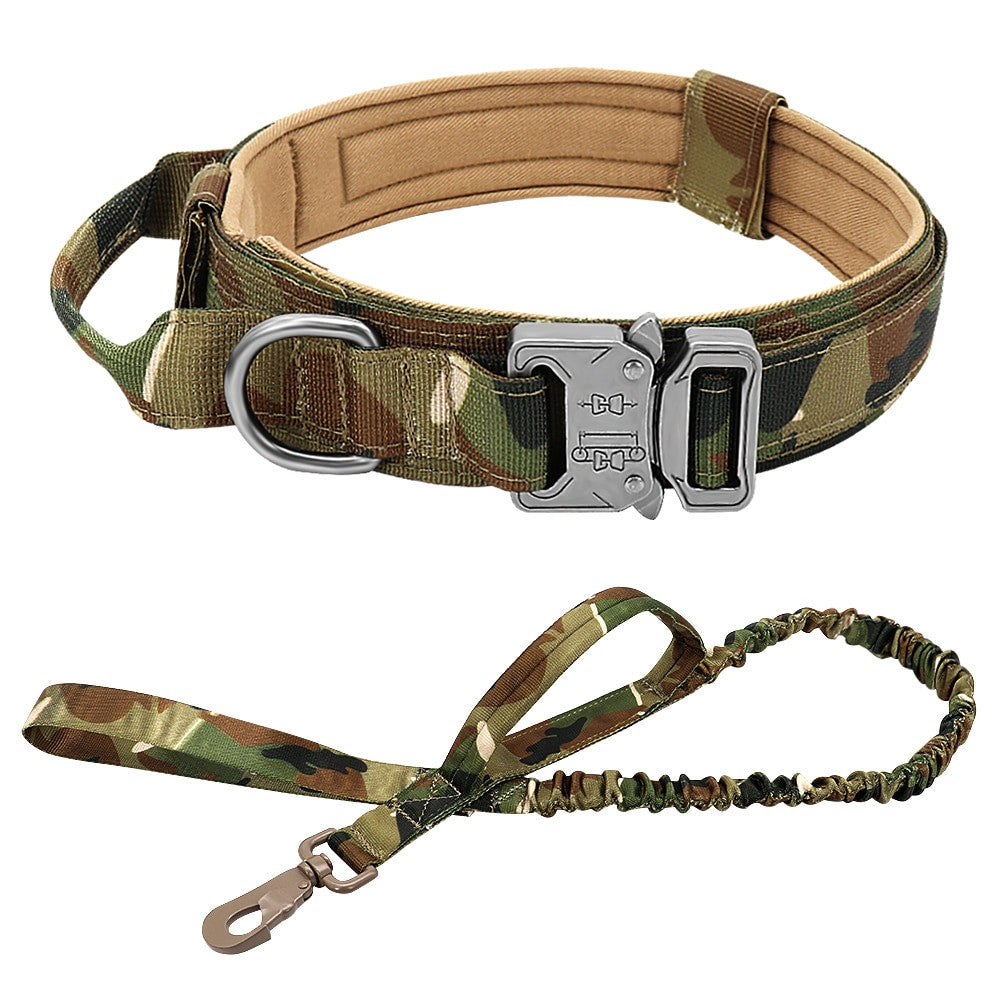 Military tactical dog collar and leash set in durable nylon for medium to large dogs — view 20