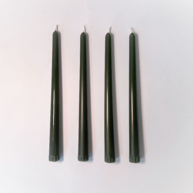 Coloured Beeswax Taper Candle | Olive Leaf-0