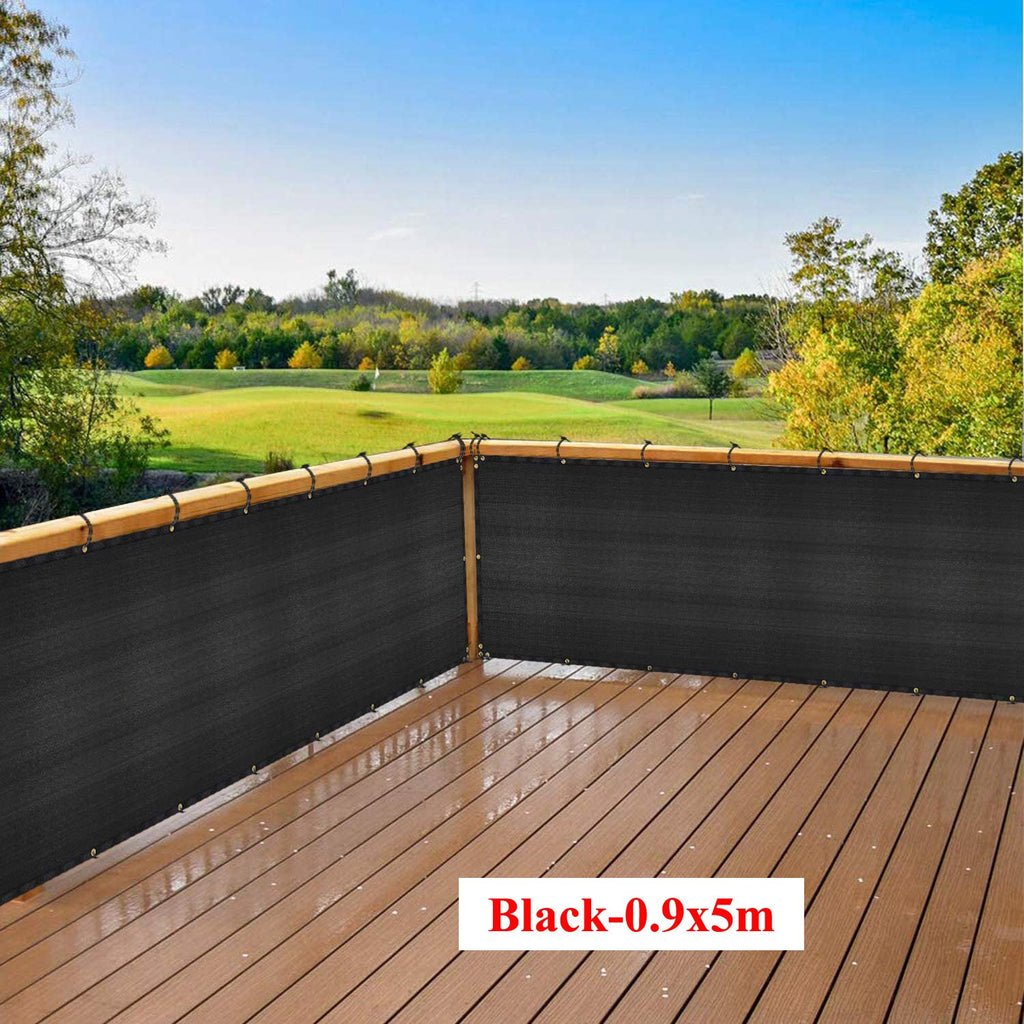 Black privacy screening mesh made of high-density polyethylene for outdoor garden fencing and patio seclusion — view 8