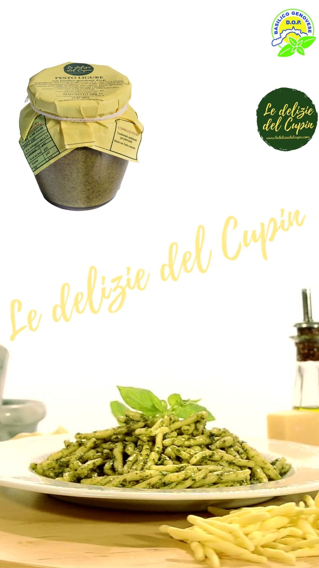 Ligurian Pesto 180g glass jar featuring fresh Genoese basil and premium Italian cheeses. — view 6