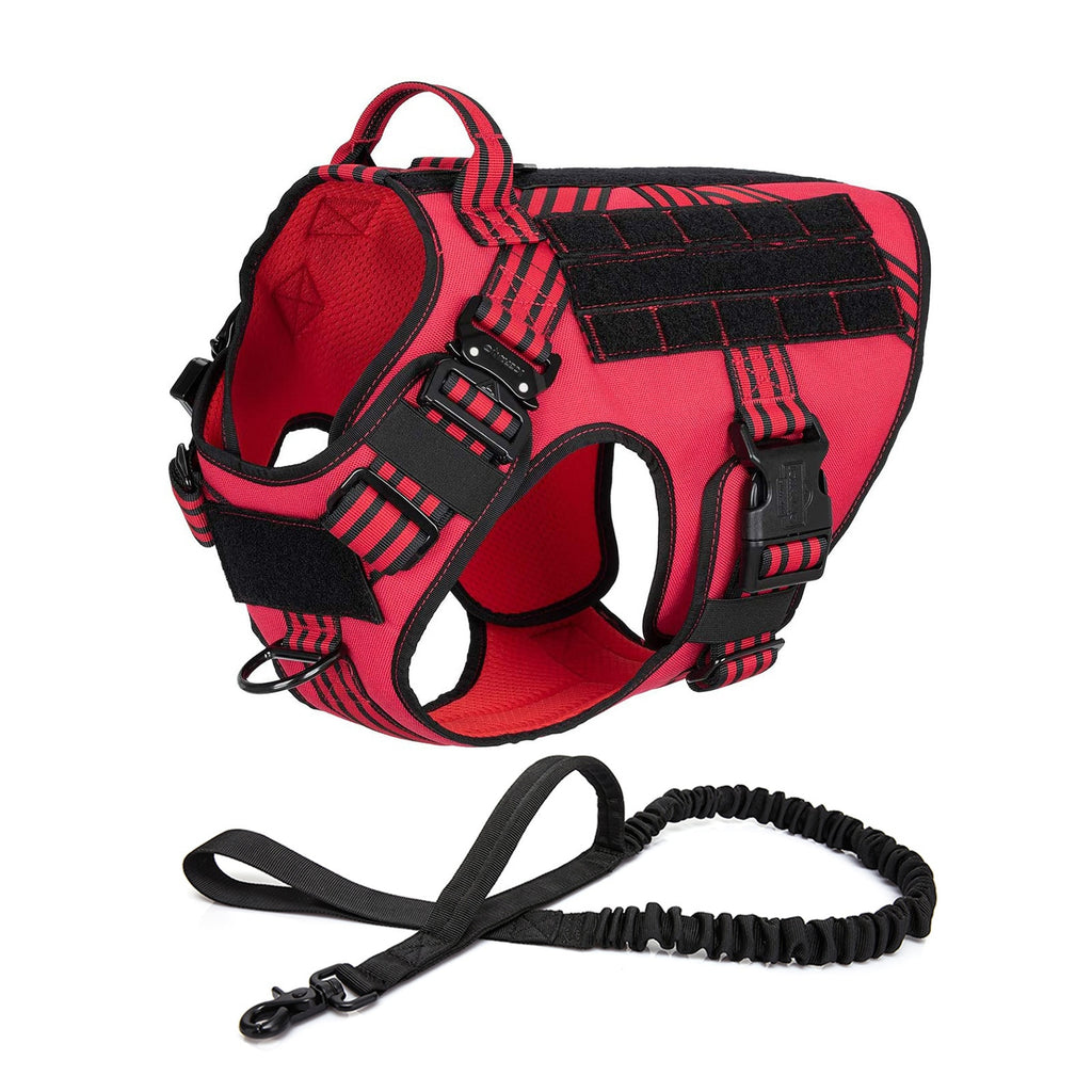 Military tactical dog harness in heavy-duty nylon featuring adjustable straps and a padded vest design — view 12