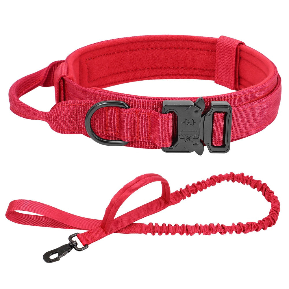 Military tactical dog collar and leash set in durable nylon for medium to large dogs — view 14