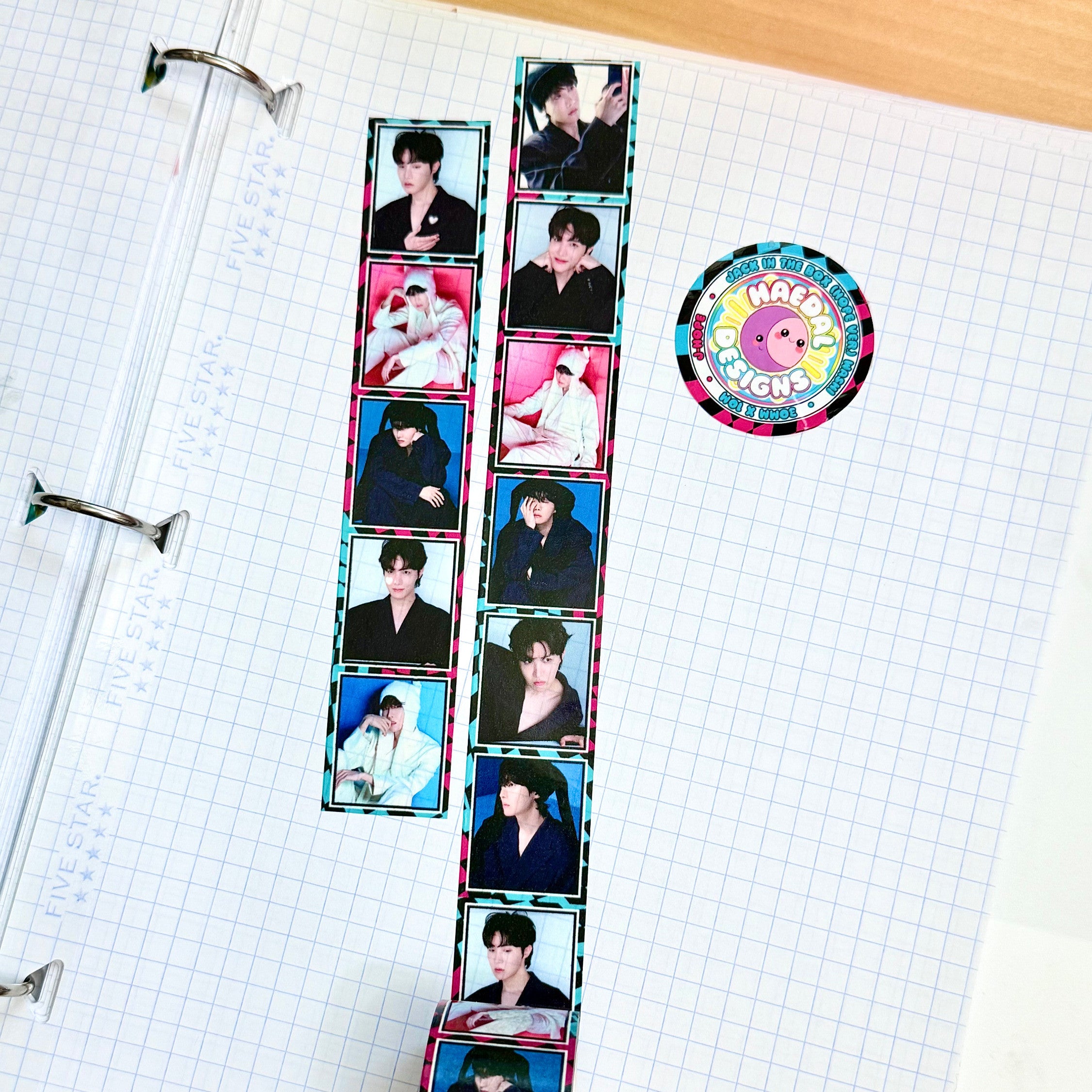 Wide 30mm J-Hope Jack in the Box glossy washi tape roll for journaling and scrapbooking.