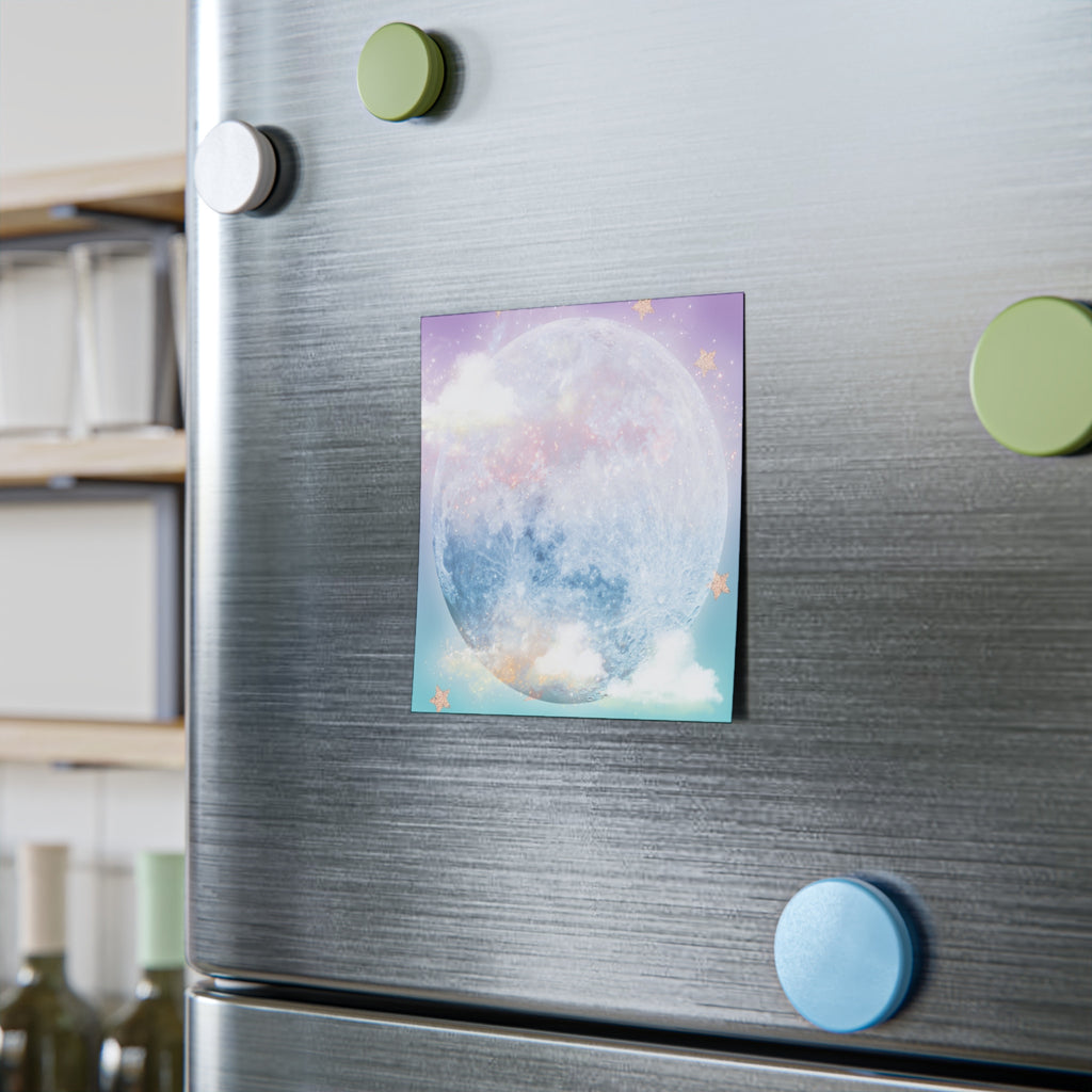 Moonlight Shimmer Sticky Notes featuring a dreamy pastel sky, moon, and fluffy clouds design. — view 4