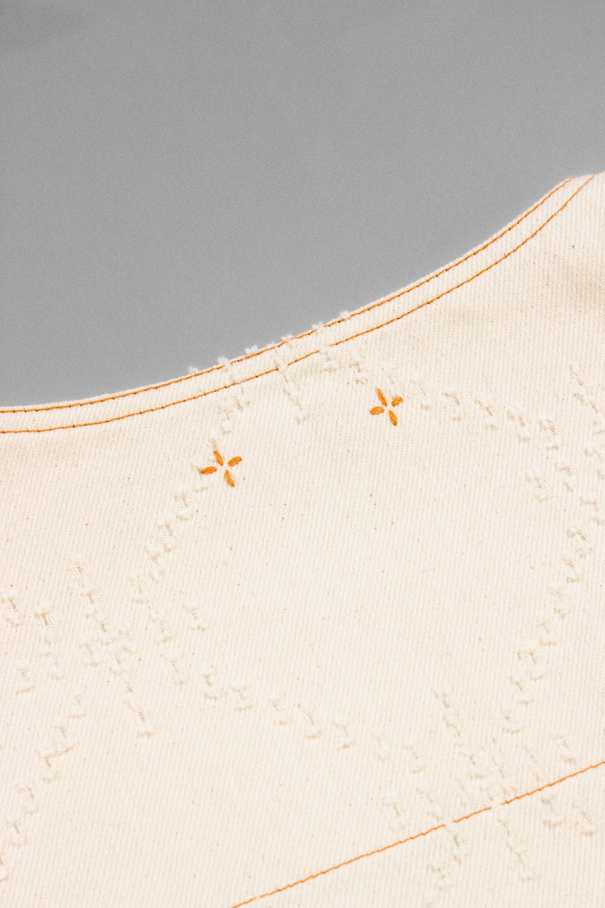 Art of Mending Texture Ecru Denim Vest-3