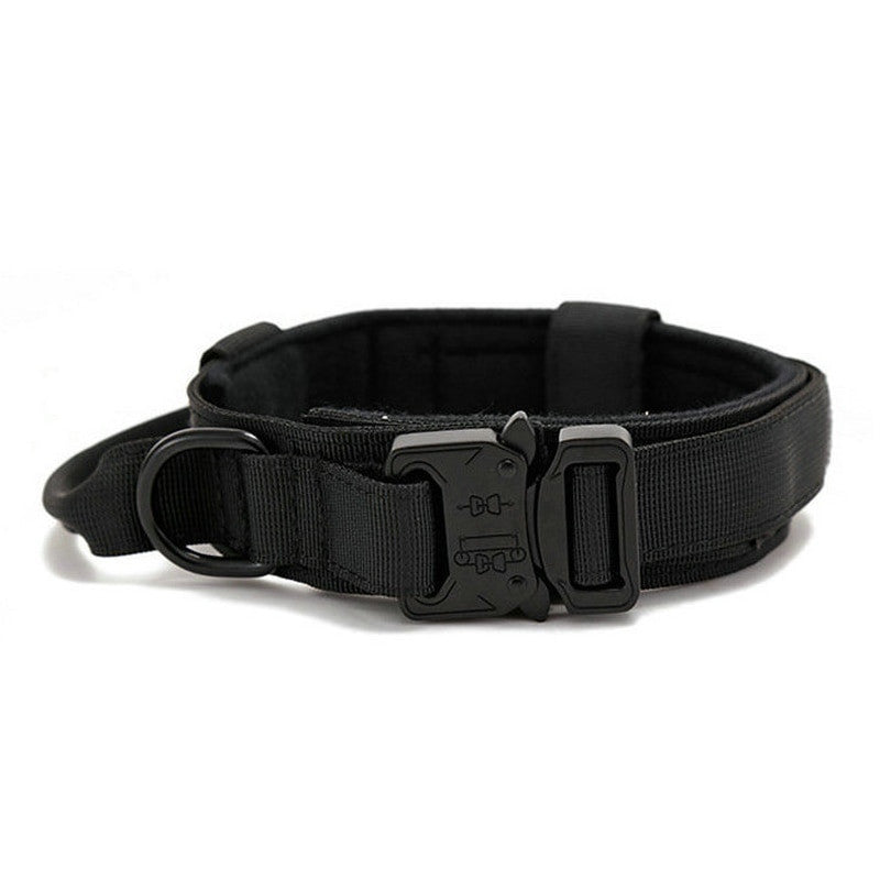 Heavy duty tactical dog collar set made of solid nylon with quick release buckle — view 8