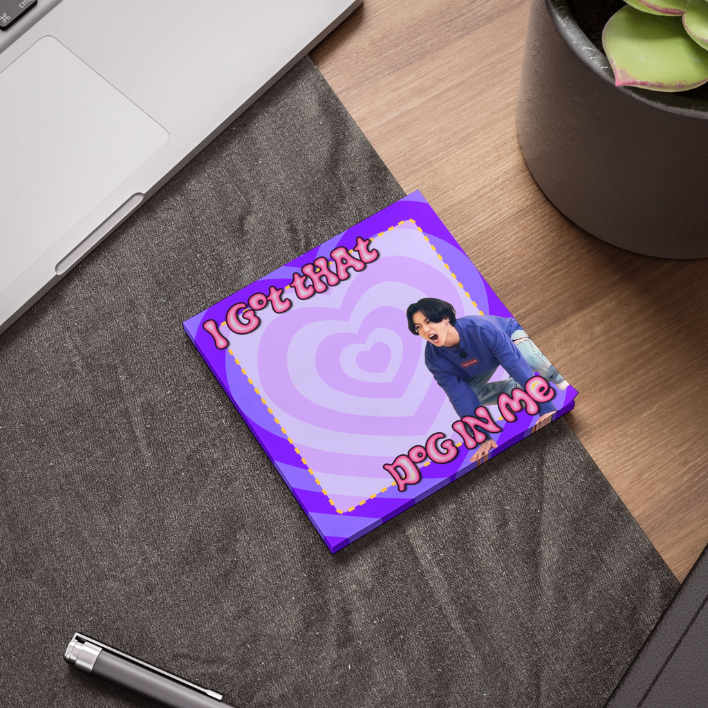 Jungkook I Got That Dog In Me adhesive sticky notes pad for desk organization — view 6