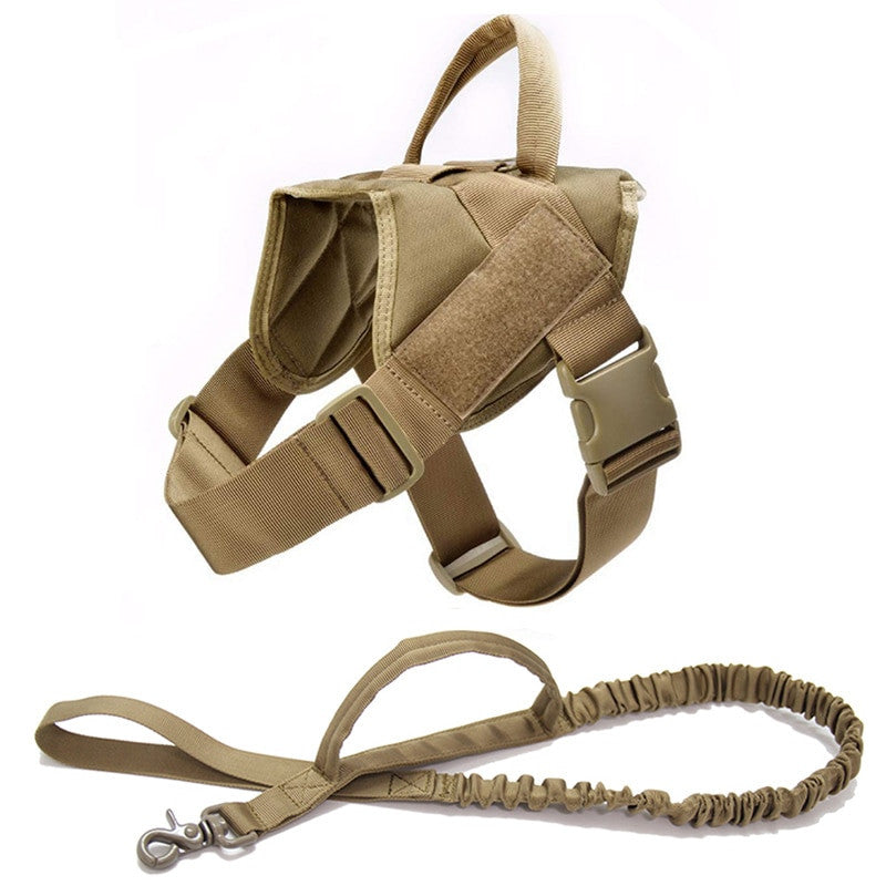 Military tactical dog harness vest made of heavy duty solid colored nylon for working K9s — view 14
