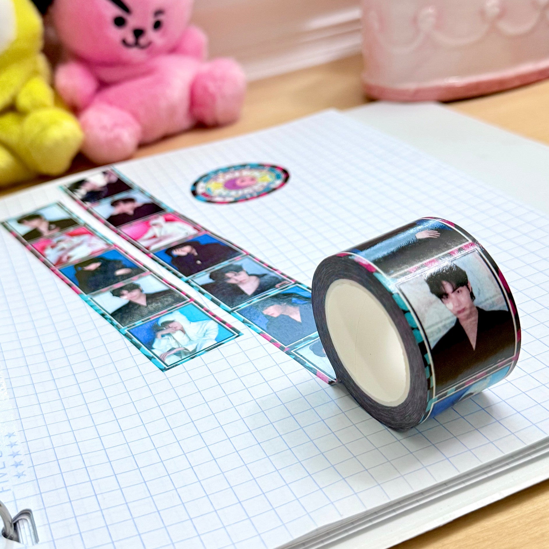 Wide 30mm J-Hope Jack in the Box glossy washi tape roll for journaling and scrapbooking. — view 6
