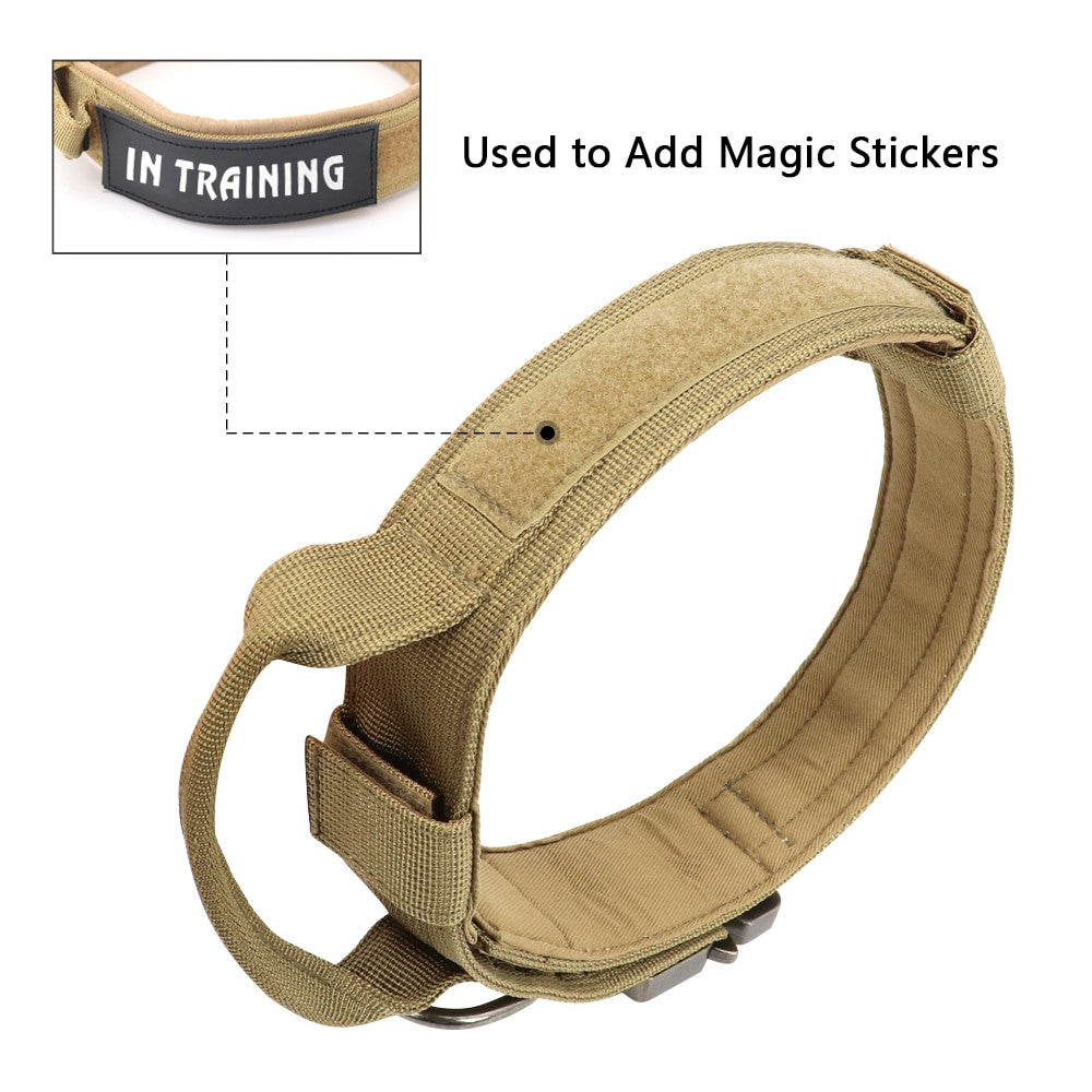 Military tactical dog collar and leash set in durable nylon for medium to large dogs — view 5