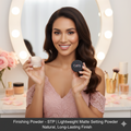 Cad B lightweight matte finishing powder for oil control and airbrushed makeup setting.