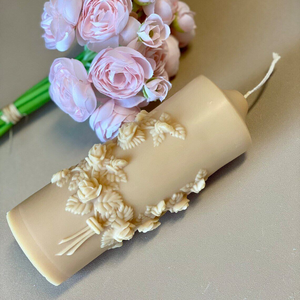 Floral Pillar Candle-3