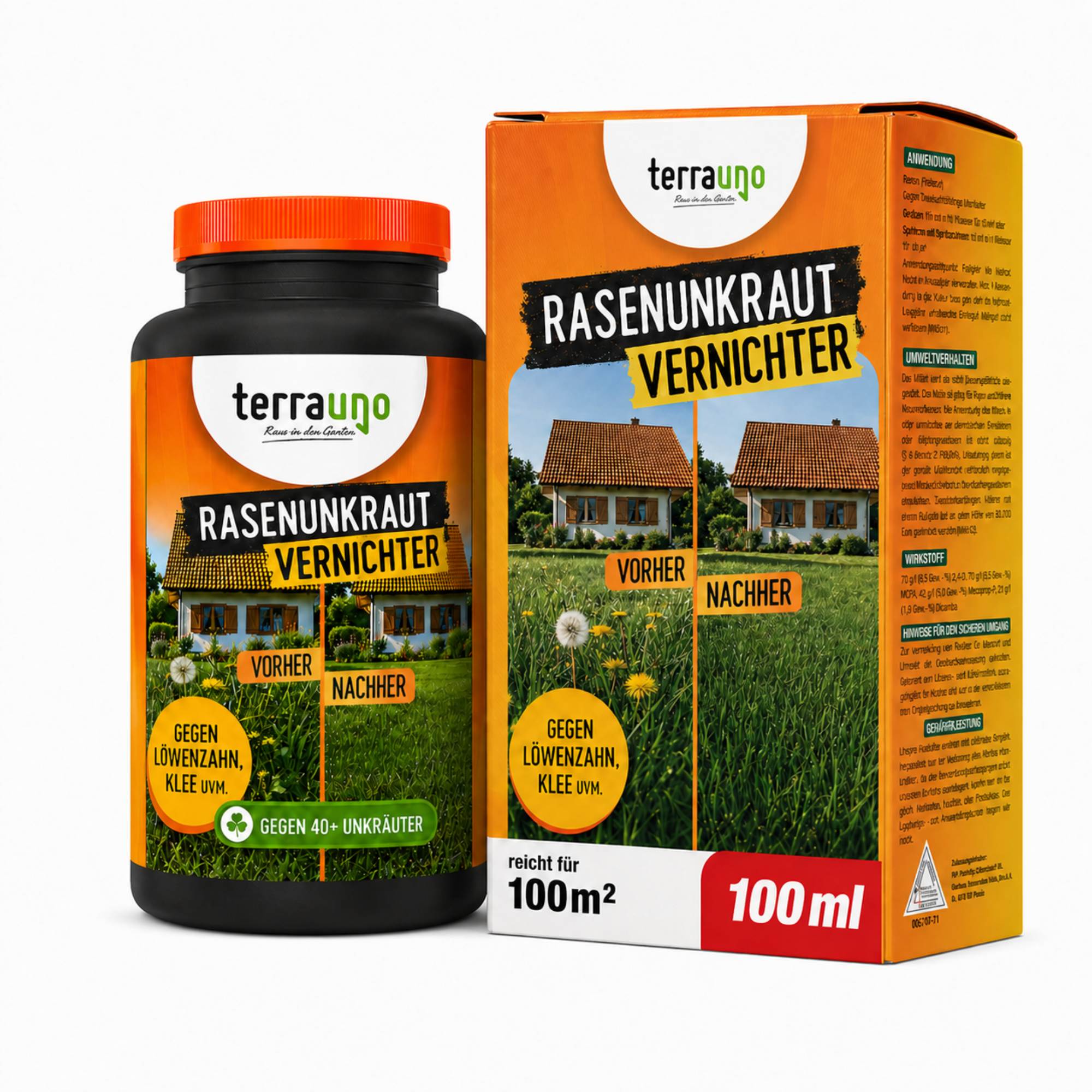 TerraUno liquid weed killer bottle for lawn care and broadleaf weed control in home gardens