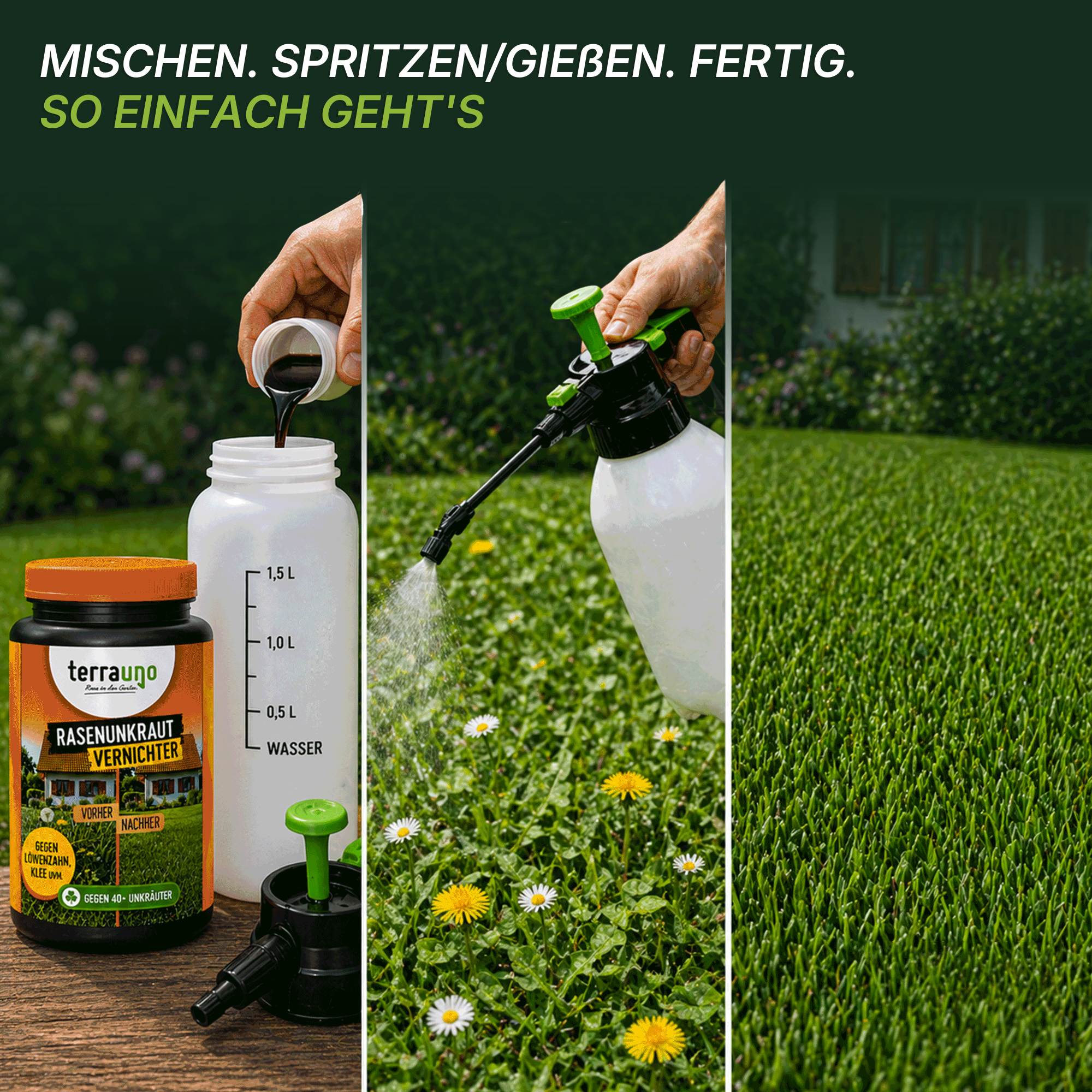 TerraUno liquid weed killer bottle for lawn care and broadleaf weed control in home gardens — view 5
