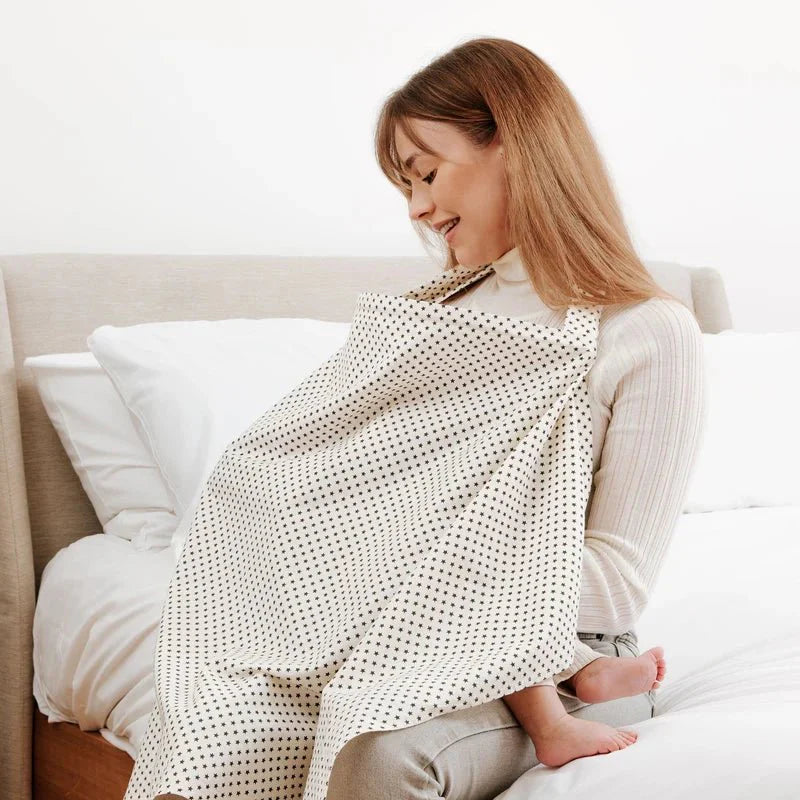 Three-piece maternity bundle including nursing pillow full body pillow and cotton breastfeeding apron set — view 4