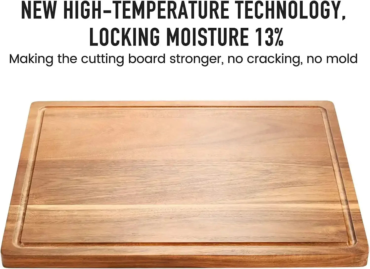 Extra large natural wooden chopping board for daily kitchen meal prep and cooking — view 2