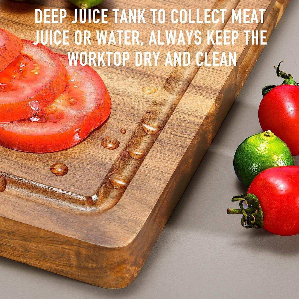 Extra large natural wooden chopping board for daily kitchen meal prep and cooking — view 4