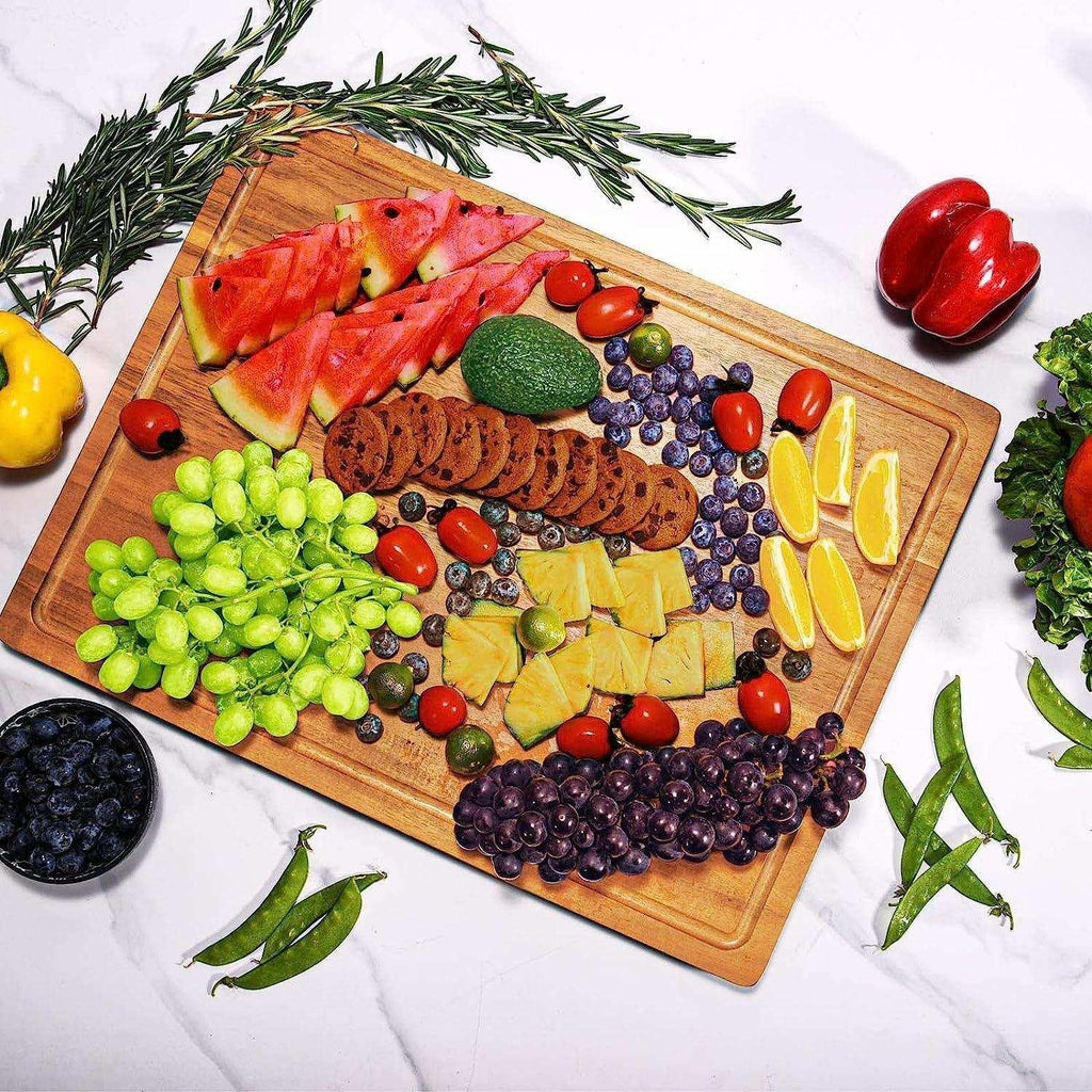 Extra large natural wooden chopping board for daily kitchen meal prep and cooking — view 5