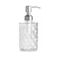 350ml diamond white glass soap dispenser with 304 stainless steel pump for modern bathroom decor