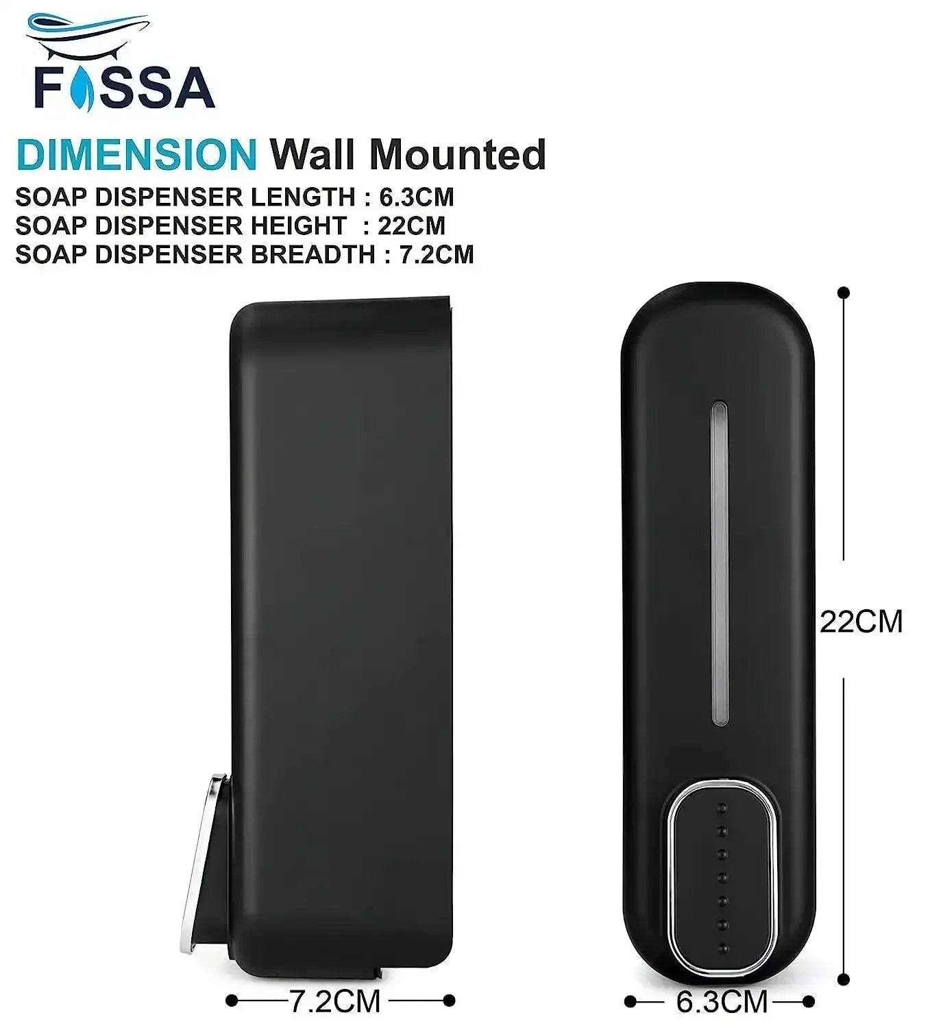 Sleek 350ml wall mounted black manual soap dispenser for modern bathroom or kitchen sinks — view 2