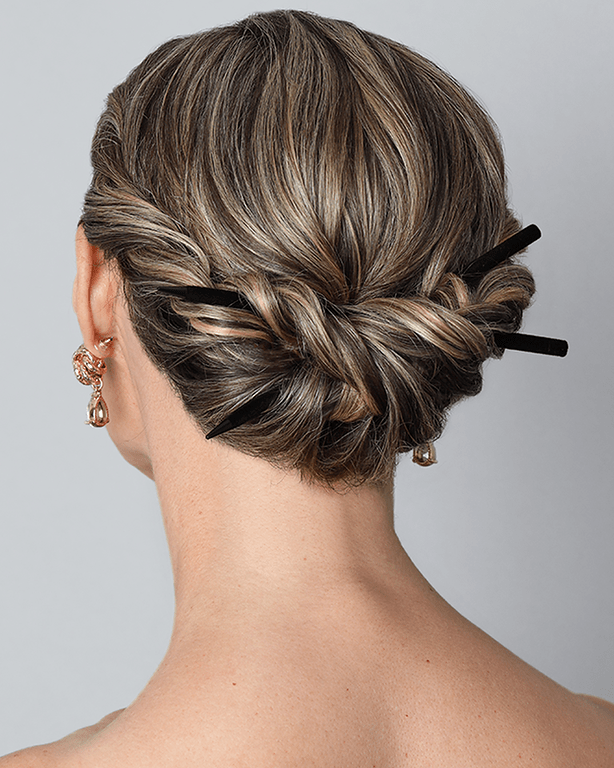 Frenchies Black Velvet Hairsticks-4