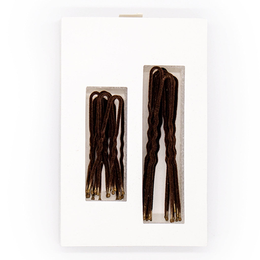 Frenchies Brown Velvet Hairpins-3