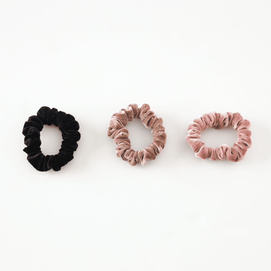Three small premium cotton velvet hair scrunchies with a soft texture and non-slip design. — view 5