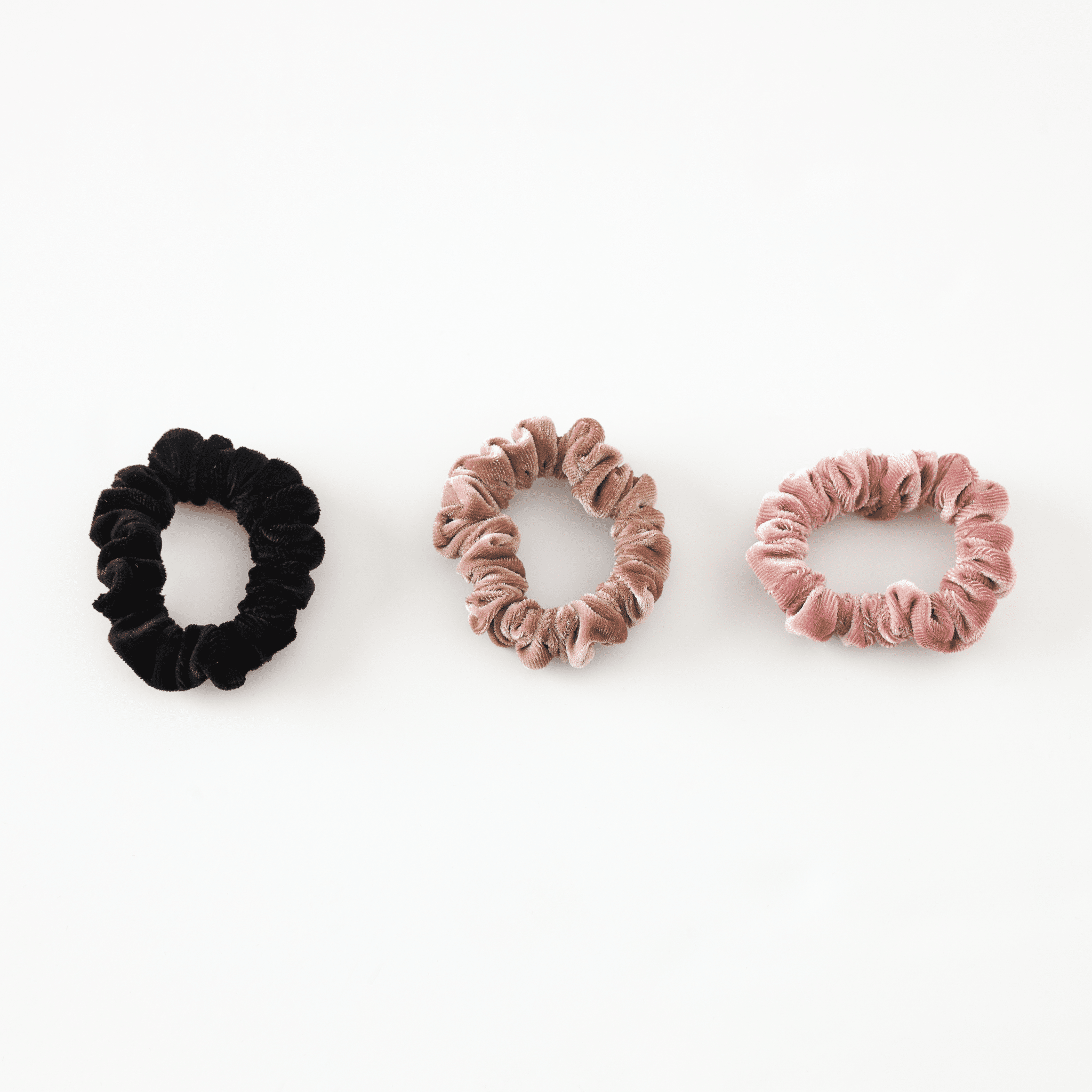 Three small premium cotton velvet hair scrunchies with a soft texture and non-slip design. — view 5