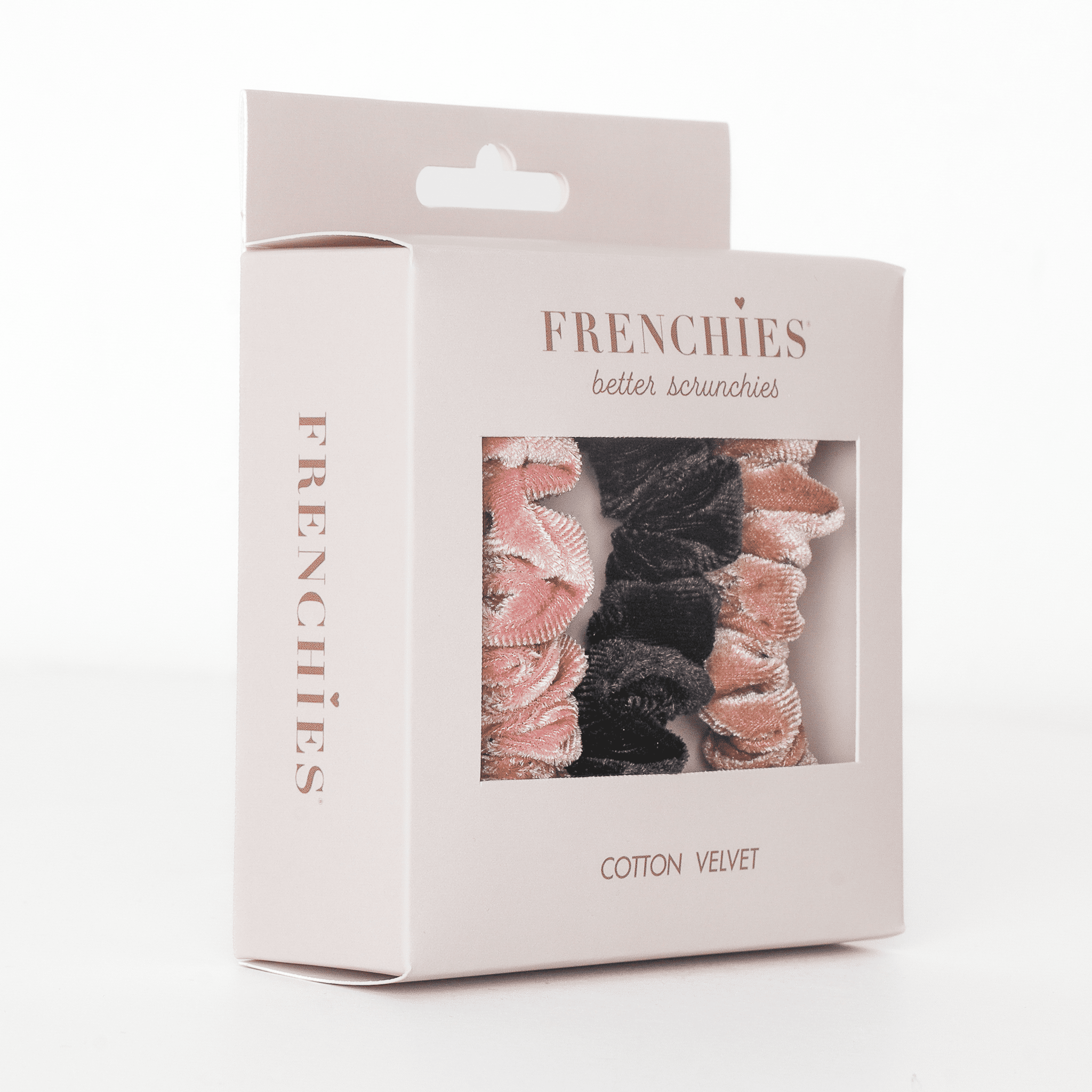 Three small premium cotton velvet hair scrunchies with a soft texture and non-slip design. — view 3