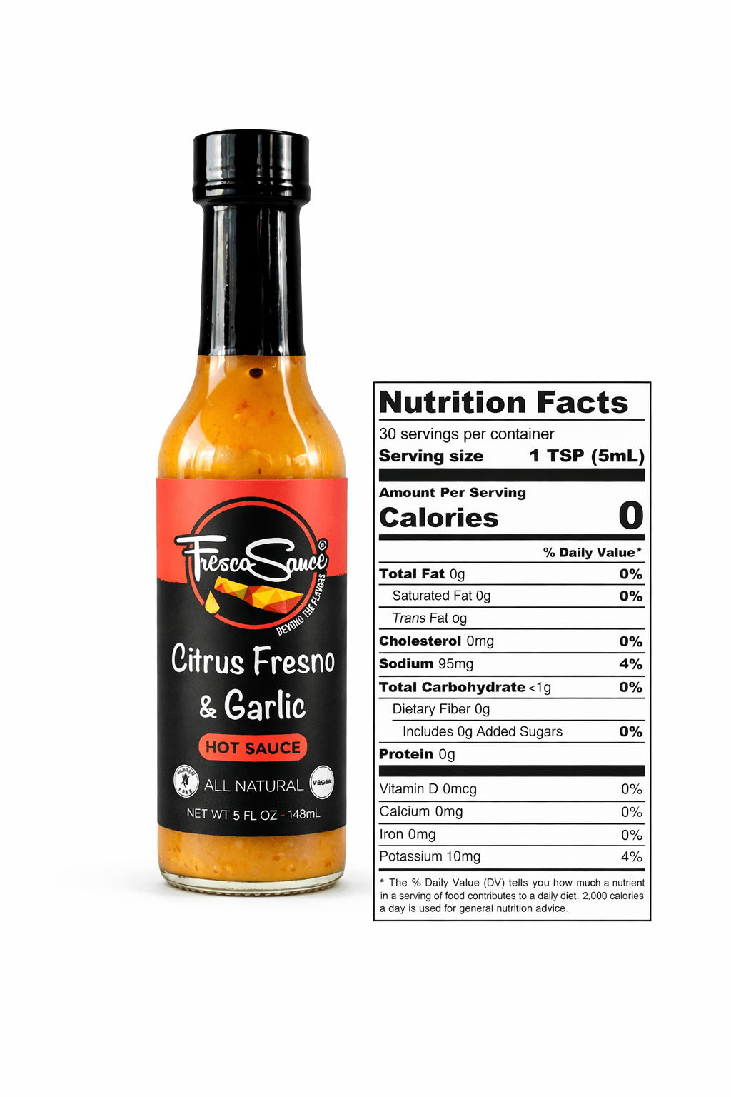 Fresco Sauce Citrus Duet hot sauce pack featuring two bottles of fire roasted and garlic flavors — view 5