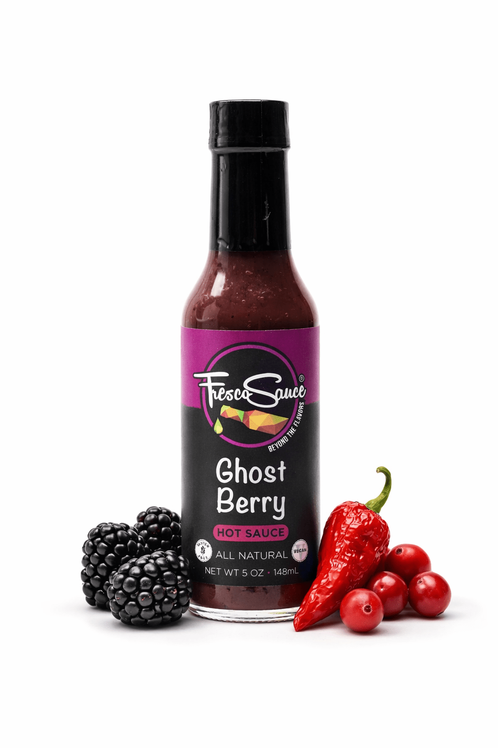 Ghost Habanero Duet hot sauce twin pack featuring garlicky chipotle and fruity ghost berry glass bottles — view 4