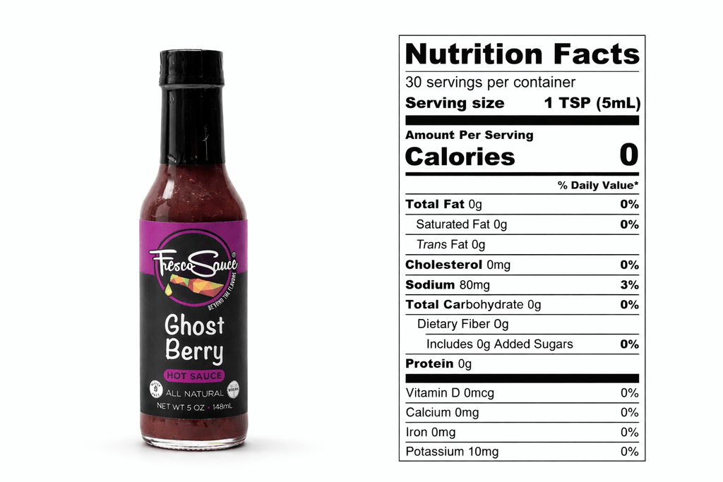 Ghost Berry Hot Sauce bottle with a vibrant blend of ghost peppers and sweet blackberries. — view 3
