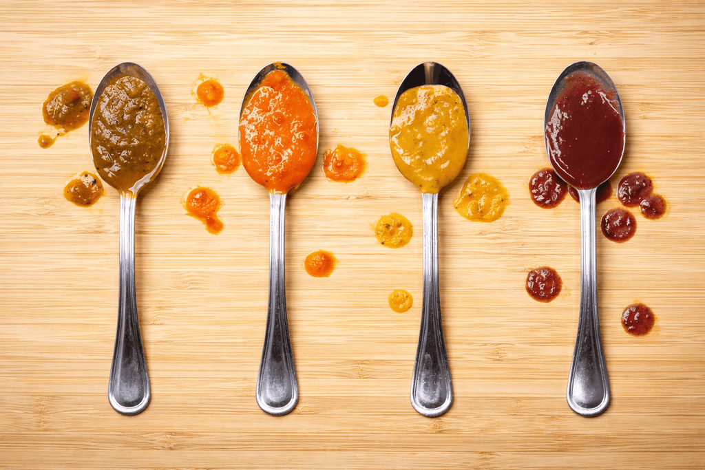 Hot sauce four pack gift box displaying four artisan glass bottles in a premium package — view 5