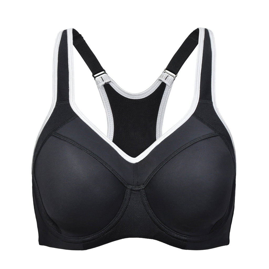 Full support high impact padded sports bra with underwire bounce control and moisture wicking fabric — view 5
