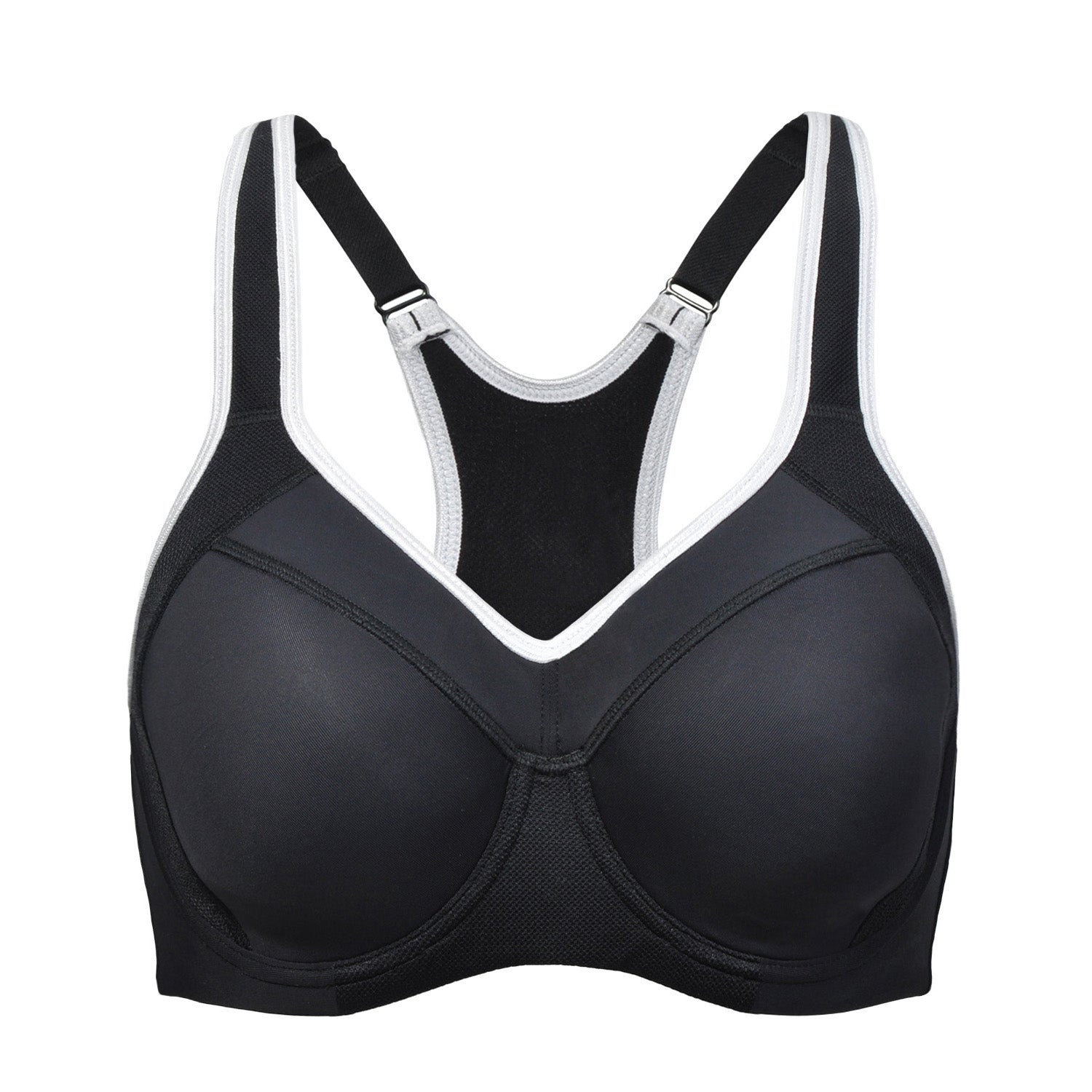 Full support high impact padded sports bra with underwire bounce control and moisture wicking fabric — view 5