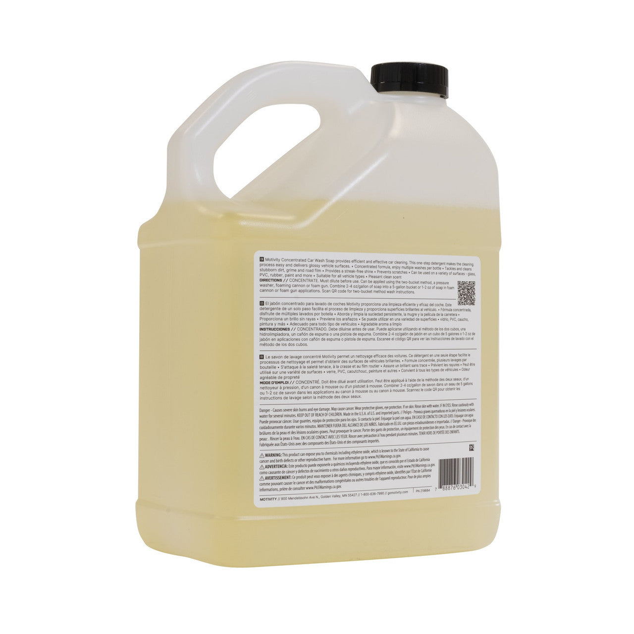 One gallon jug of Motivity concentrated car wash soap for foam cannons and auto detailing — view 3