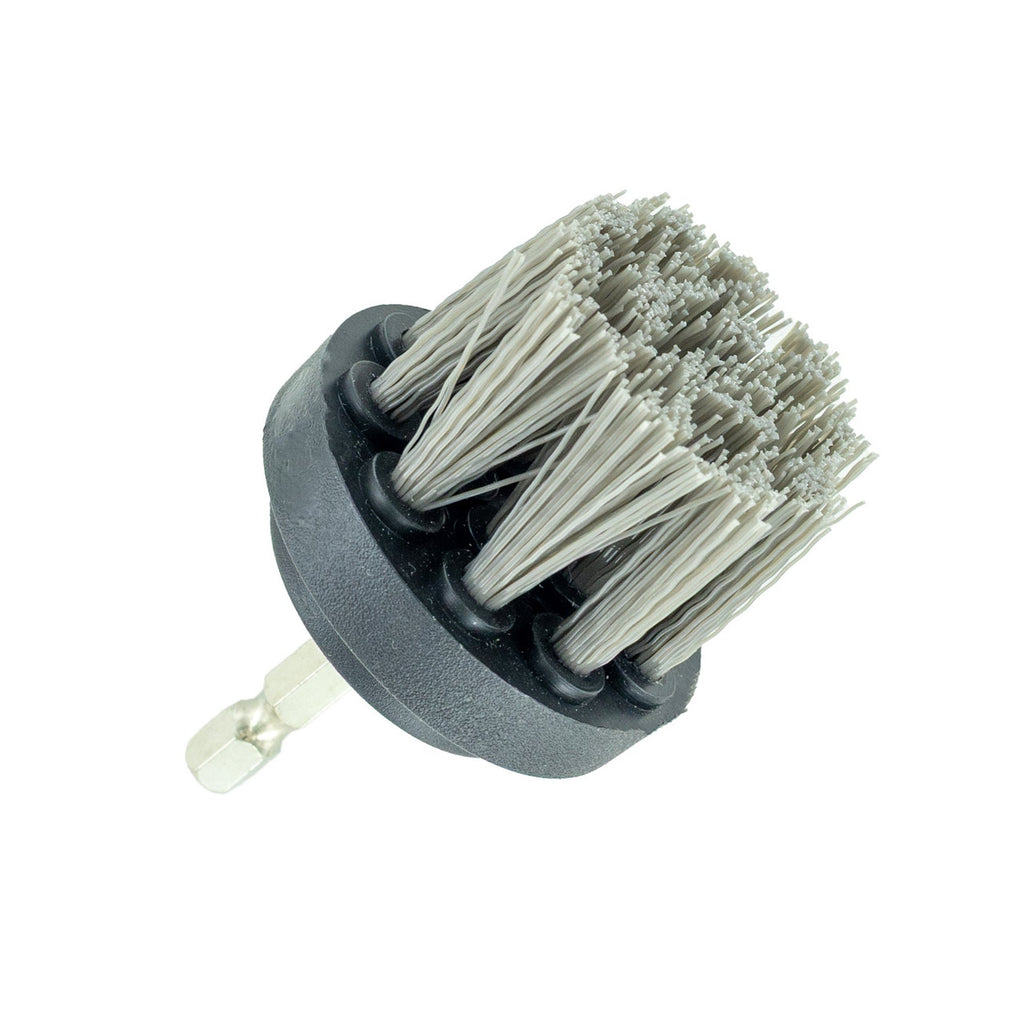 21-piece car detailing kit featuring gray drill brushes, wash mitt, microfiber towel, and storage bag — view 5
