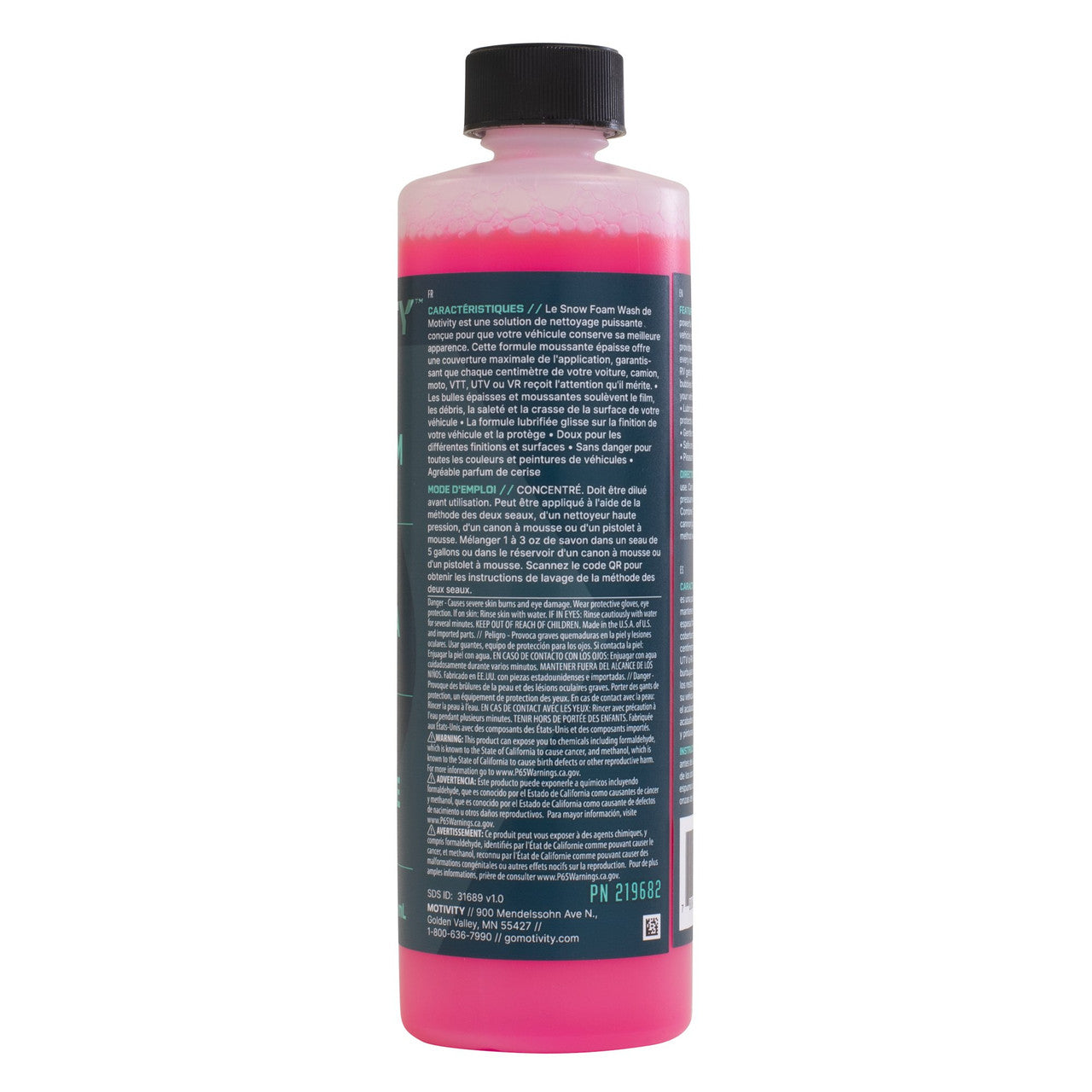 Motivity cherry scented pink snow foam car wash soap in a 16 ounce bottle — view 3