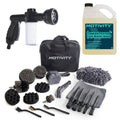 Motivity car wash and detailing kit with gallon soap spray nozzle and 21 piece brush set
