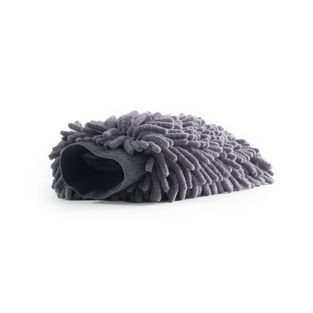 Gray chenille microfiber car wash mitt two pack for scratch-free auto detailing and cleaning — view 2