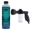 Motivity foaming ceramic car wash kit with snow foam soap bottle and adjustable spray nozzle attachment